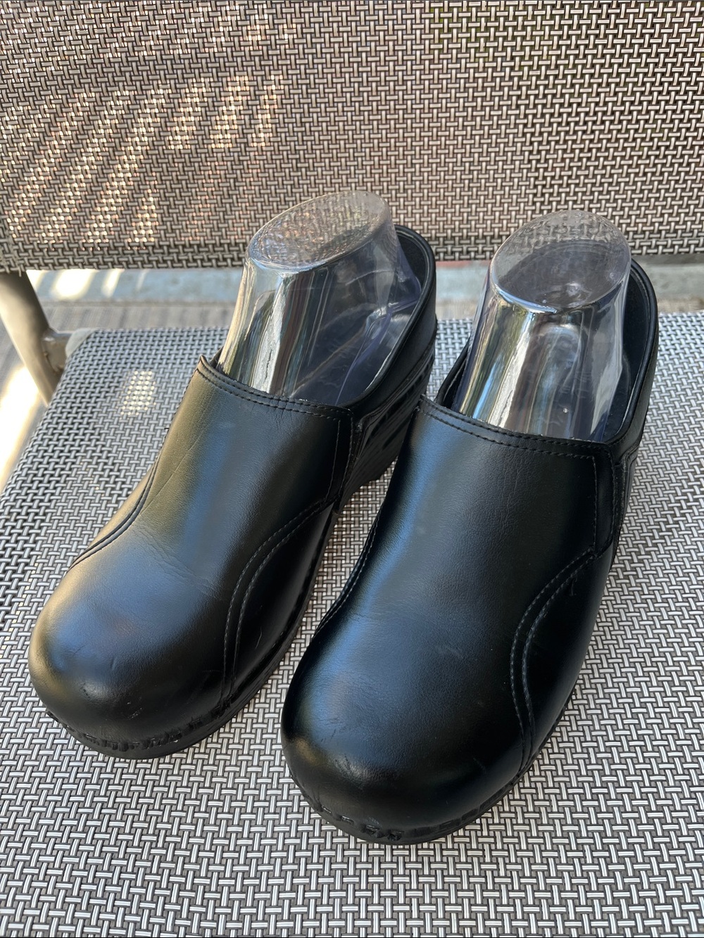 Dansko  Classic Black Slip-On Leather Clogs Size 9 (39EU)